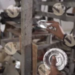 Man Collecting Paper Plates - Log, colour and B&W