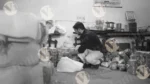 Man Packing Paper Plate - Log, colour and B&W - Image 2