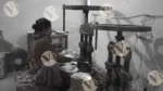 Woman Shaping Plates With a Hand Machine - Log, colour and B&W - Image 2