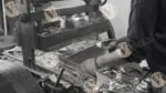 Machine Cutting Paper Plates - Log, colour and B&W - Image 2