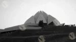 Low angle View of Lotus Temple - Log, colour and B&W - Image 2