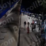 The train is stopped on the platform - Log, colour and B&W