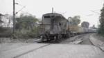 Train Running on a Track - Log, colour and B&W