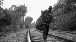 Garbage Man Walking on a Railway Track - Log, colour and B&W - Image 2