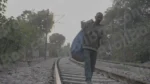 Garbage Man Walking on a Railway Track - Log, colour and B&W - Image 3