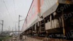 Low Angle of Moving Train - Log, colour and B&W