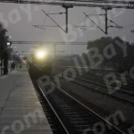 The Train is Arriving at the Railway Platform - Log, colour and B&W