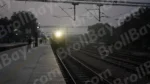 The Train is Arriving at the Railway Platform - Log, colour and B&W