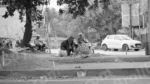The Garbage Man is Picking up the Trash on Roadside - Log, colour and B&W - Image 2