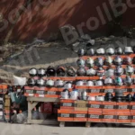 Helmets Shop on Roadside - Log, colour and B&W