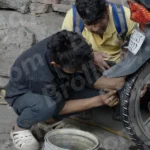 Repairing Tyre Puncher - Log, colour and B&W