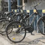 Bycycle in a Parking Area - Log, colour and B&W