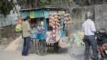 Small traditional grocery Stall - Log, colour and B&W