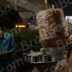 Man Selling Paani Puri (Puchka) - Log, colour and B&W