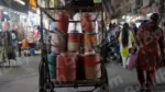 Water Bottle in a Rickshaw - Log, colour and B&W