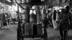 Water Bottle in a Rickshaw - Log, colour and B&W - Image 2