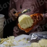 Cutting pineapple - Log, colour and B&W