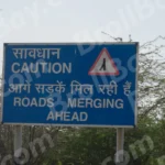 Warning Board on Roadside - Log, colour and B&W