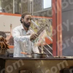 Making Seek Kebab in a Restaurant - Log, colour and B&W