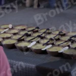 Selling Kheer (Sweet) in a Market - colour and B&W