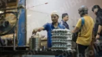 Making Omelet in a Stall - Log, colour and B&W