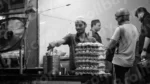 Making Omelet in a Stall - Log, colour and B&W - Image 2