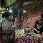 Man Selling Vegetables - Log, colour and B&W