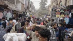 Crowd in a Local Market - Log, colour and B&W