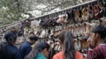 Selling Shoes in a Market - Log, colour and B&W