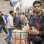 Man Selling Snacks - Log, colour and B&W