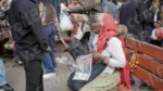 Old Woman Selling Pen - Log, colour and B&W