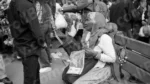 Old Woman Selling Pen - Log, colour and B&W - Image 2