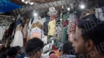 Clothes in a Local Market - Log, colour and B&W