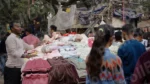 Selling Clothes on a Stall - Log, colour and B&W
