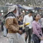 Old Man Selling Corn - Log, colour and B&W