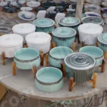 Handcrafted Ceramic Pots and Lidded Bowls - Log, colour and B&W