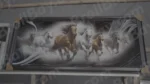 Print Depicting Seven Running Horses - Log, colour and B&W - Image 3