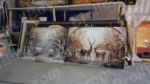 Painting - Log, colour and B&W