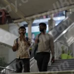 People Using Staircase or Escalator in a Metro Station - Log, colour and B&W