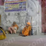 Poor People are Sitting Outside the Temple - Log, colour and B&W