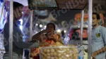 Women Eating Paani Puri (Water Ball ) Log, colour and B&W