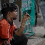 Man Doing Work - Log, colour and B&W