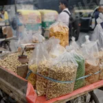 Local Snacks on a Street Stall - Log, colour and B&W