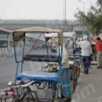 Cycle Rickshaw Waiting for Passengers - Log, colour and B&W