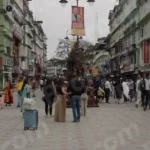 Gandhi ji Statue On Middle of a Local Market - Log, colour and B&W