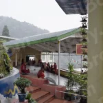 Monk sitting and Resting - Log, colour and B&W