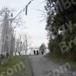 People are Walking on Mountain Roadside - Log, colour and B&W