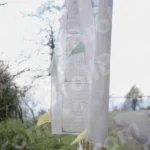Prayer Flag on Roadside - Log, colour and B&W