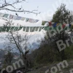 Tibetan Flags in Mountain - Log, colour and B&W