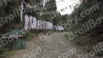 Prayer Flags on the Roadside - Log, colour and B&W